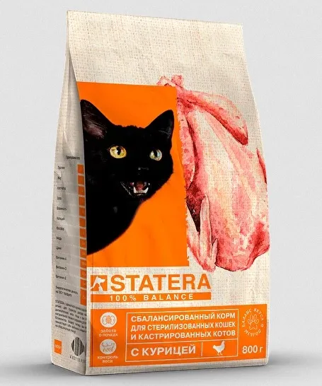 Сухой корм для кошек Statera (Статера) с курицей премиум класса