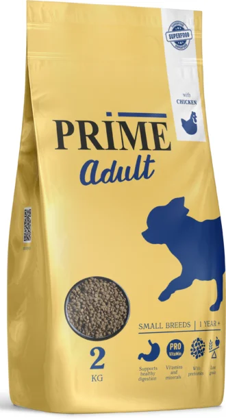 Сухой корм для взрослых собак мелких пород Prime (Прайм) с курицей